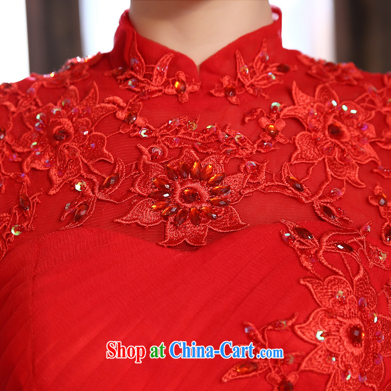 Honey, bride wedding dresses 2015 spring and summer new Fatah-antique Palace with the collar marriages red wedding red XXL, honey, bride, shopping on the Internet