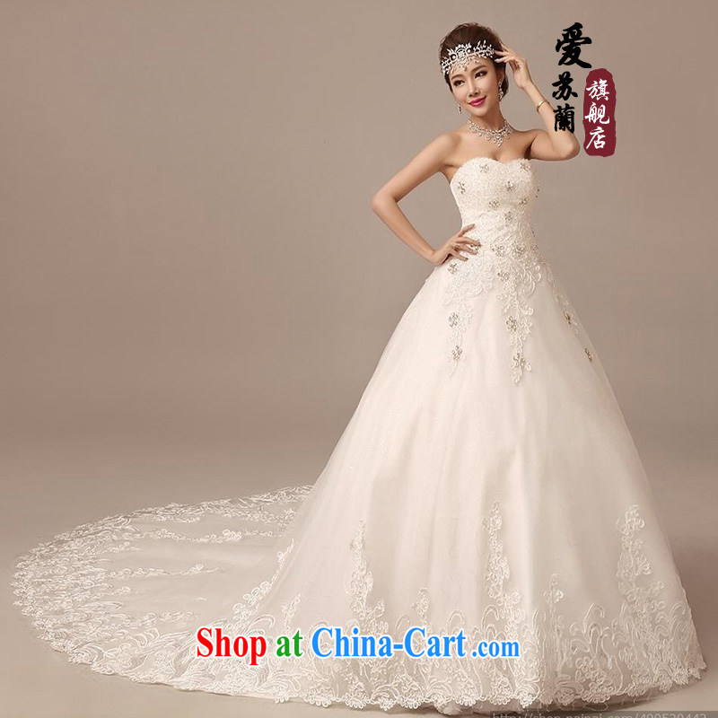 New foreign high-wedding, super dream big-tail wedding, bridal wedding photography wedding tail beauty graphics thin lace long-tail white-tail wedding. size does not return is not, love, Balaam, and shopping on the Internet