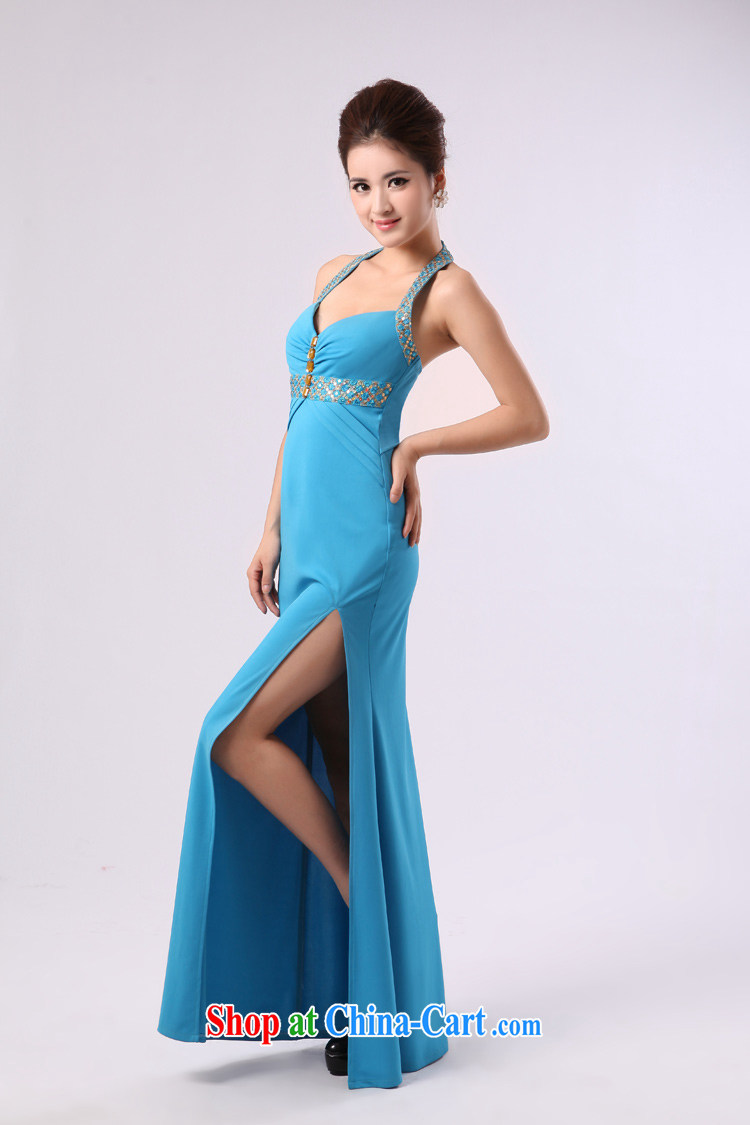 Elegant hanging also nails Pearl, long bows service banquet dress blue custom pictures, price, brand platters! Elections are good character, the national distribution, so why buy now enjoy more preferential! Health