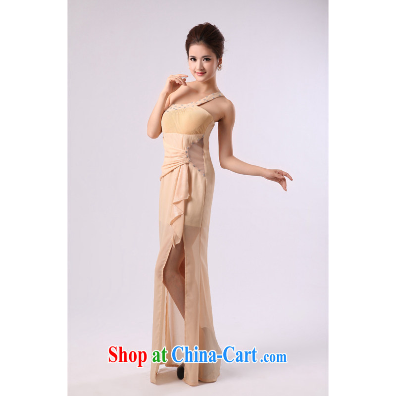 Long, the forklift truck bridal wedding dress uniform toast choral service long skirt command service performance service moderator clothing light yellow custom, and her spirit (Yanling), and, on-line shopping