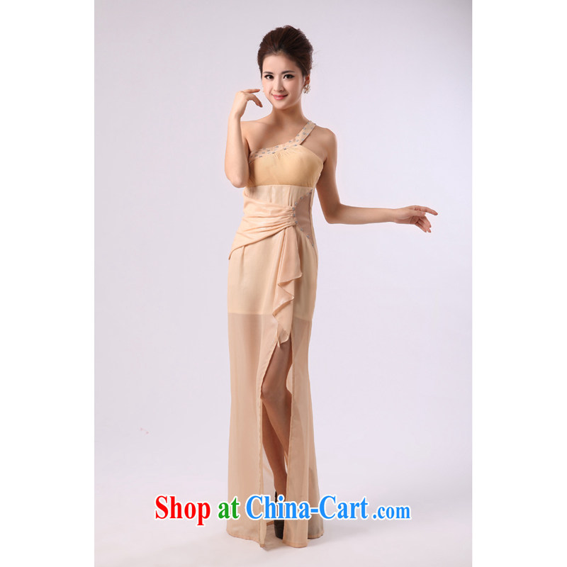 Long, the forklift truck bridal wedding dress uniform toast choral service long skirt command service performance service moderator clothing light yellow custom, and her spirit (Yanling), and, on-line shopping
