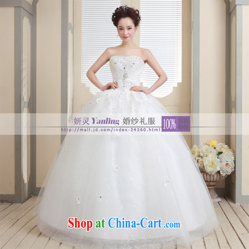 Her spirit/YANLING Korean wiped his chest bridal wedding dresses and ladies elegantly tied with 14,008 white customization, and her spirit (Yanling), online shopping