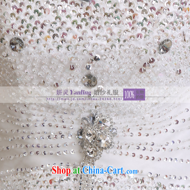 Her spirit/YANLING Korean wiped his chest bridal wedding dresses and ladies elegantly tied with 14,008 white customization, and her spirit (Yanling), online shopping
