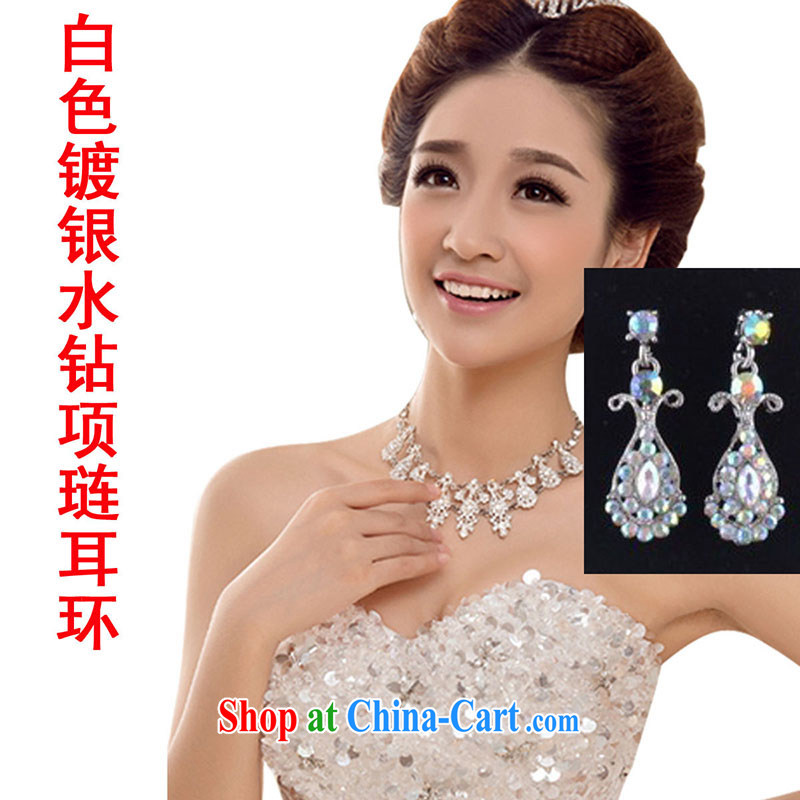 Marriage true love bridal necklace alloy jewelry white water drilling jewelry dress decorated Wedding color water drilling with white, married love, shopping on the Internet