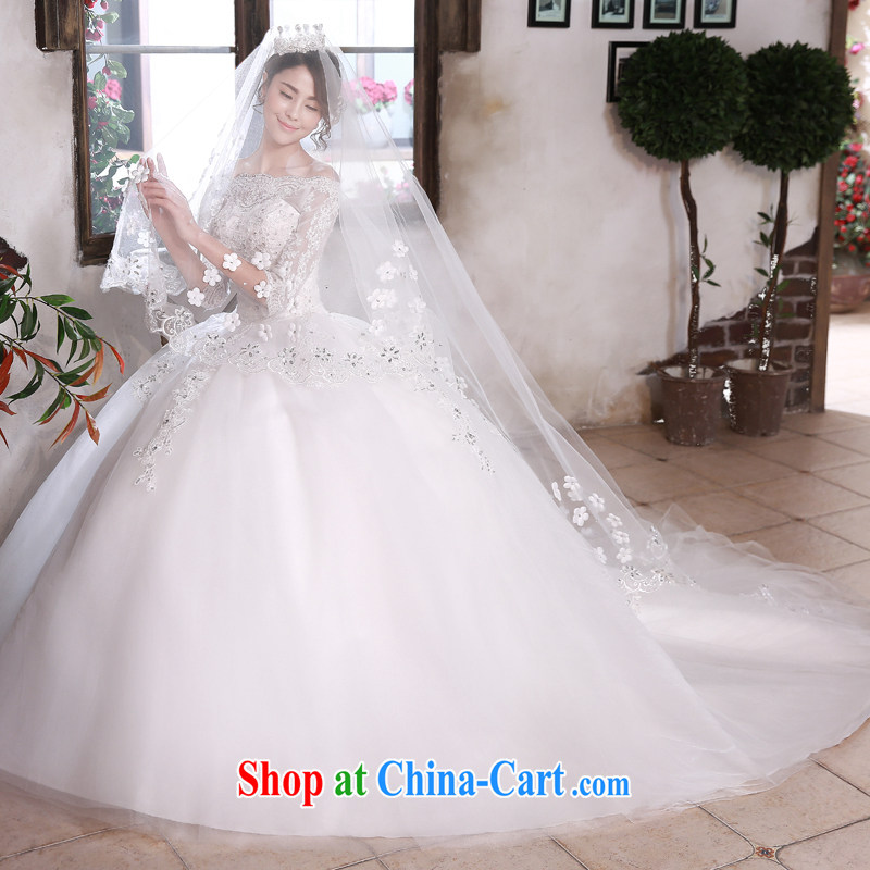 Honey, bride new head by the long white 3M tail wood drill luxury and legal wedding dresses and dresses bridal the mandatory white, honey, bride, shopping on the Internet