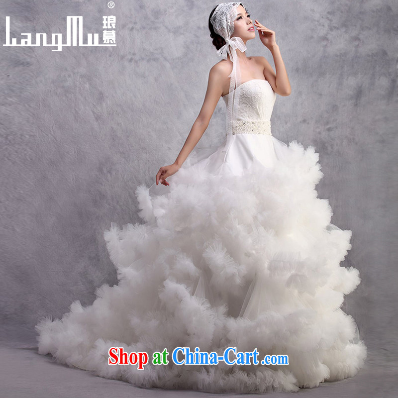 In Luang Prabang in 2015 OF NEW bare chest wedding dresses luxurious High-tail cloud dance of flowers custom white advanced customization of Luang Prabang, online shopping
