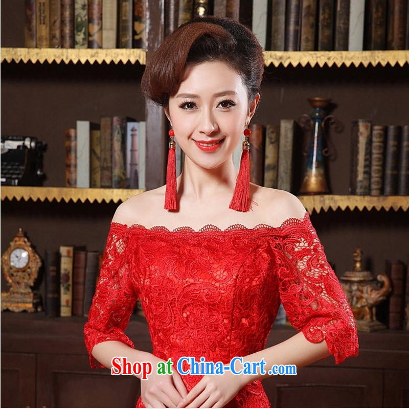 Honey, bride red earrings dresses wedding dresses and jewelry-earrings, Chinese-style long earrings red, honey, bride, shopping on the Internet