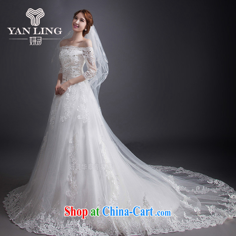 2015 Korean Style New High-waist bridal tail wedding V Mary Magdalene for chest strap dress WD 0009 white XL, her spirit, and shopping on the Internet