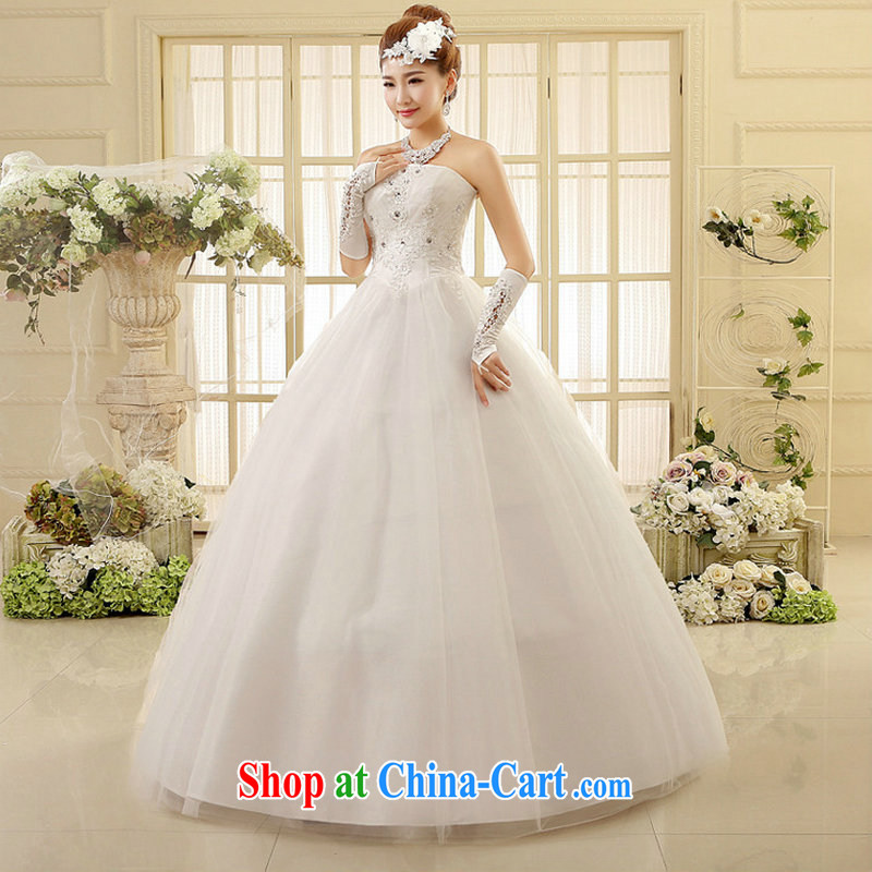 New Korean version Mary Magdalene Beauty Chest The Marriage Code bridal lace straps. floor for wedding XS 6003 white XXL, optimize, and shopping on the Internet