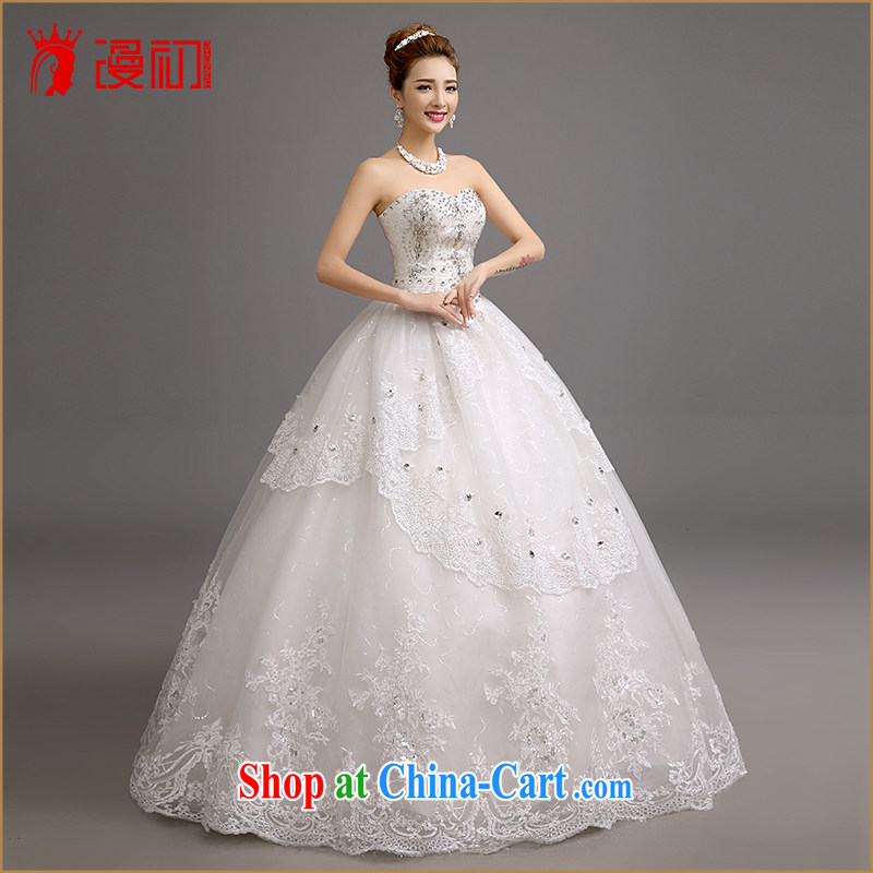 Early definition 2015 new wedding Korean-style Korean version wiped his chest, wedding romantic plain the US on-chip flash Diamond Wedding white XXL, diffuse, and shopping on the Internet