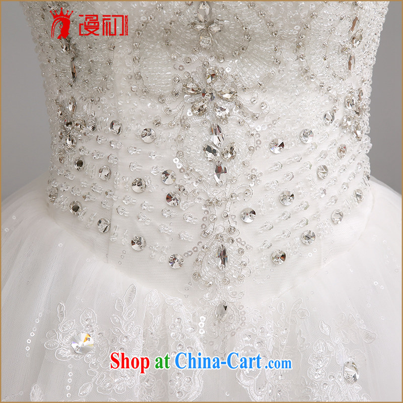 Early definition 2015 new wedding Korean-style Korean version wiped his chest, wedding romantic plain the US on-chip flash Diamond Wedding white XXL, diffuse, and shopping on the Internet