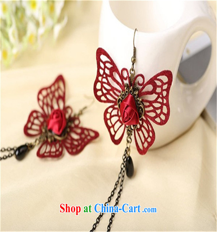 Han Park (cchappiness) new Korean Korean Style Fashion class, long, pearl earrings fine openwork wine red butterfly ear fall wedding red are code pictures, price, brand platters! Elections are good character, the national distribution, so why buy now enjoy more preferential! Health