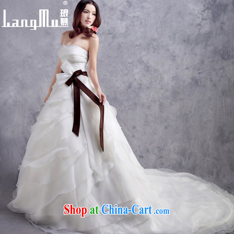 In Luang Prabang in 2015 OF NEW bare chest tail wedding dresses bow-tie decorated with drag and drop tail custom white advanced customization, Luang Prabang, and shopping on the Internet