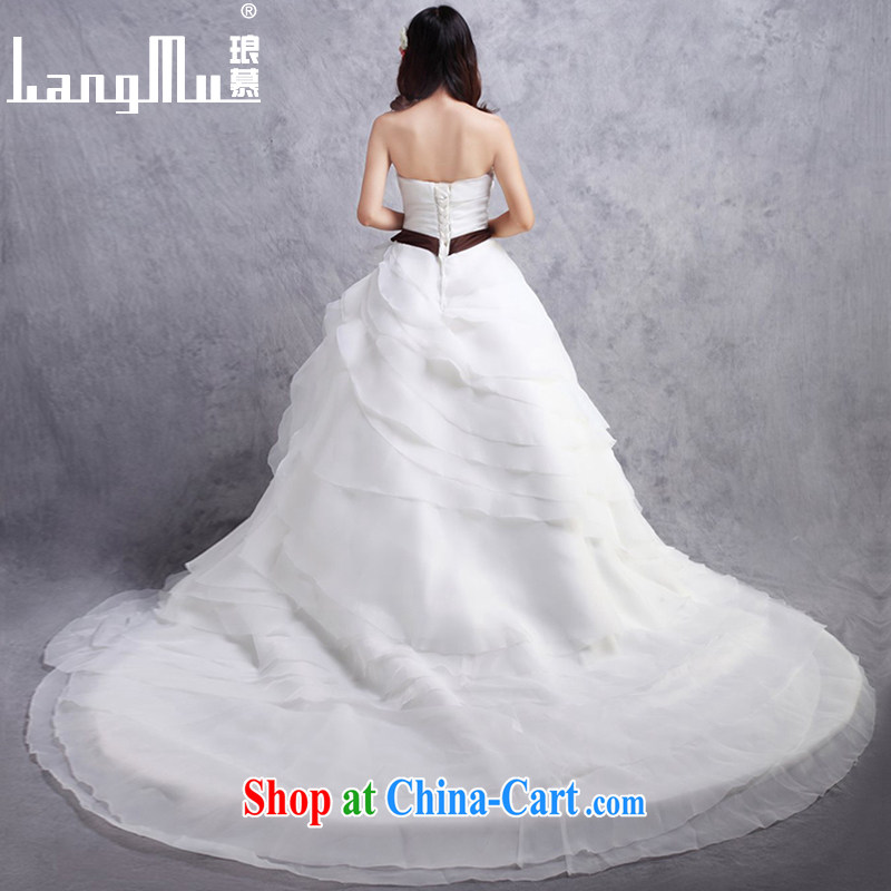 In Luang Prabang in 2015 OF NEW bare chest tail wedding dresses bow-tie decorated with drag and drop tail custom white advanced customization, Luang Prabang, and shopping on the Internet