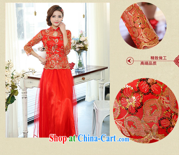 of Oak 2015 spring new cultivating two-piece long, collar, embroidery dress Chinese wedding dresses female D 503,071 red XXXL pictures, price, brand platters! Elections are good character, the national distribution, so why buy now enjoy more preferential! Health