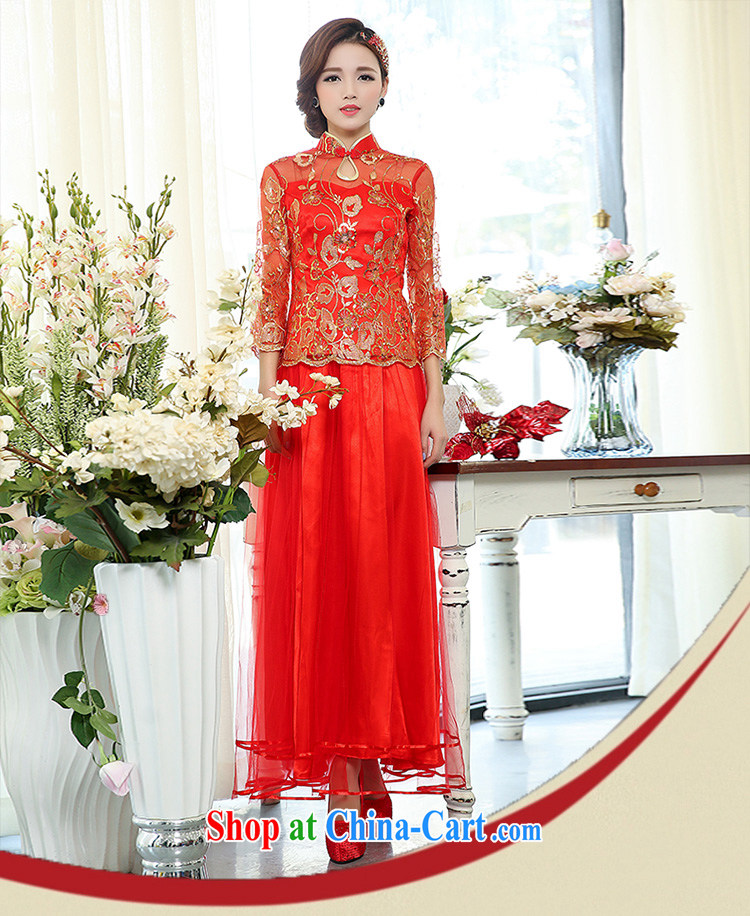 of Oak 2015 spring new cultivating two-piece long, collar, embroidery dress Chinese wedding dresses female D 503,071 red XXXL pictures, price, brand platters! Elections are good character, the national distribution, so why buy now enjoy more preferential! Health