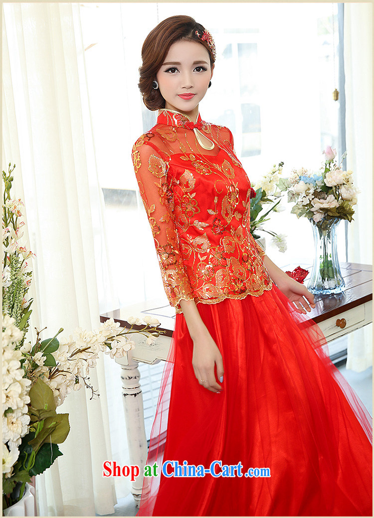 of Oak 2015 spring new cultivating two-piece long, collar, embroidery dress Chinese wedding dresses female D 503,071 red XXXL pictures, price, brand platters! Elections are good character, the national distribution, so why buy now enjoy more preferential! Health