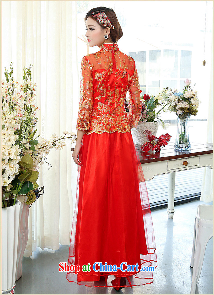 of Oak 2015 spring new cultivating two-piece long, collar, embroidery dress Chinese wedding dresses female D 503,071 red XXXL pictures, price, brand platters! Elections are good character, the national distribution, so why buy now enjoy more preferential! Health