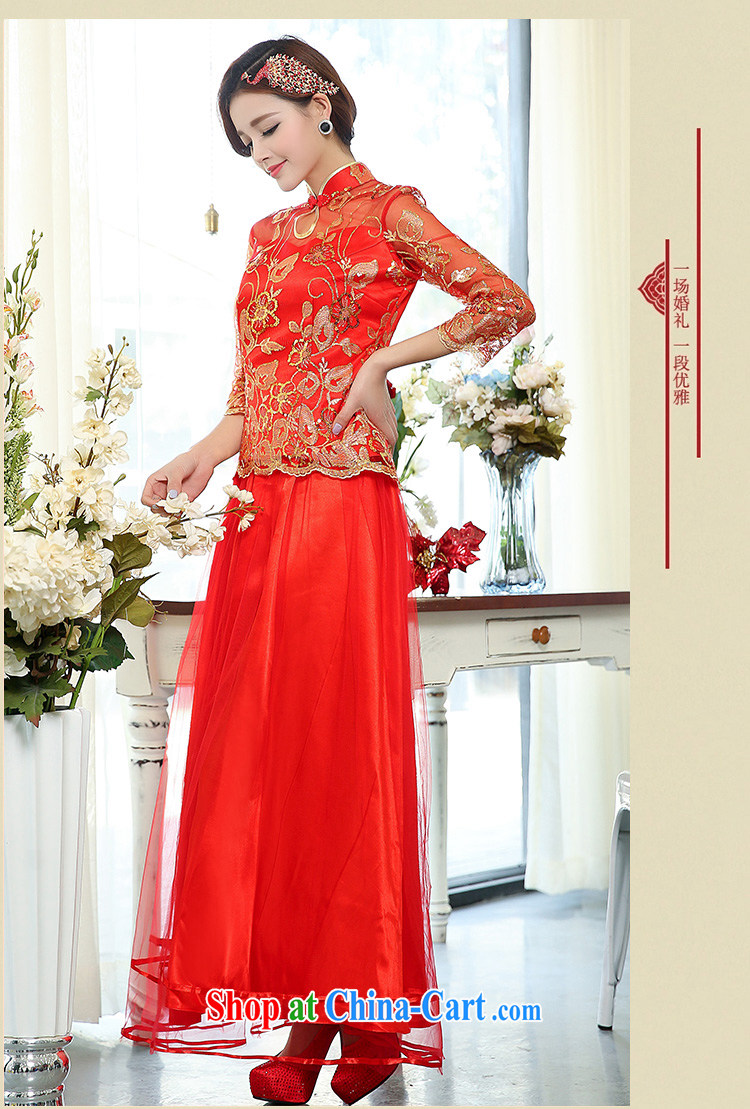 of Oak 2015 spring new cultivating two-piece long, collar, embroidery dress Chinese wedding dresses female D 503,071 red XXXL pictures, price, brand platters! Elections are good character, the national distribution, so why buy now enjoy more preferential! Health