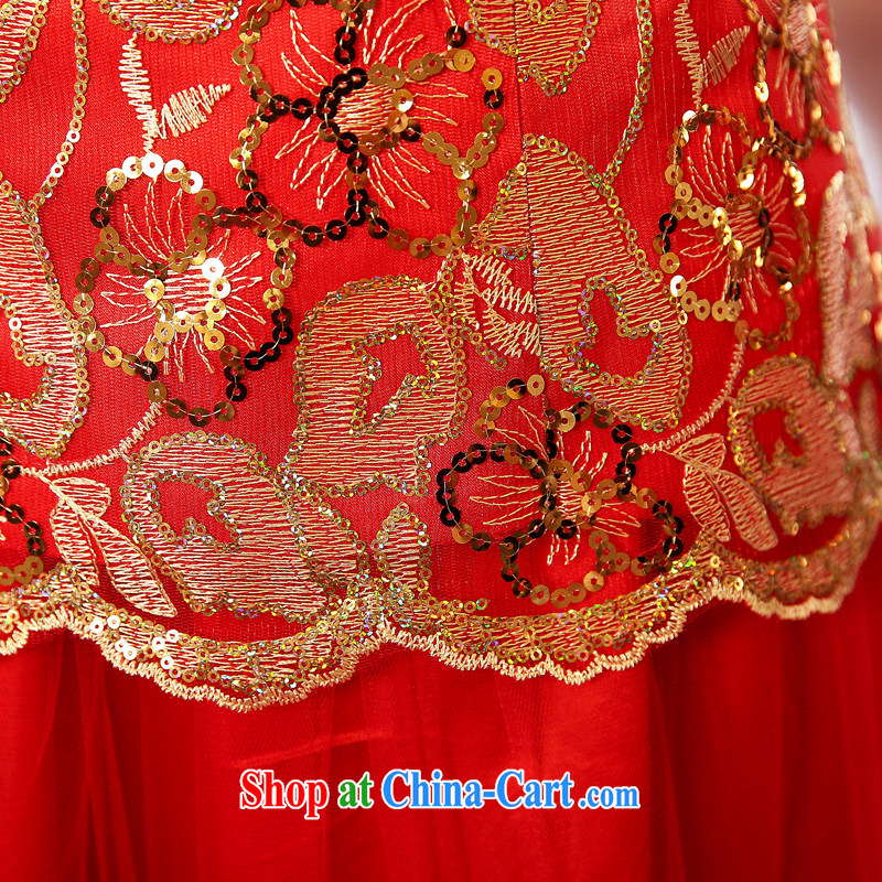 of Oak 2015 spring new cultivating two-piece long, collar, embroidery dress Chinese wedding dresses female D 503,071 red XXXL, of the oak, and shopping on the Internet