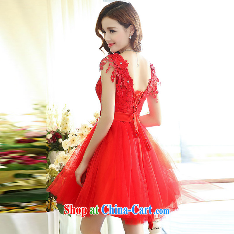 Hip Hop charm and Asia 2015 spring Korean beauty, air-neck sleeveless style shaggy chic dress wedding dress red M, charm and Barbara (Charm Bali), online shopping