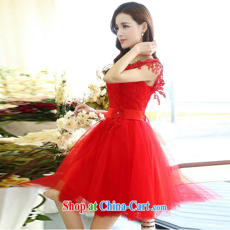 Hip Hop charm and Asia 2015 spring Korean beauty, air-neck sleeveless style shaggy chic dress wedding dress red M, charm and Barbara (Charm Bali), online shopping