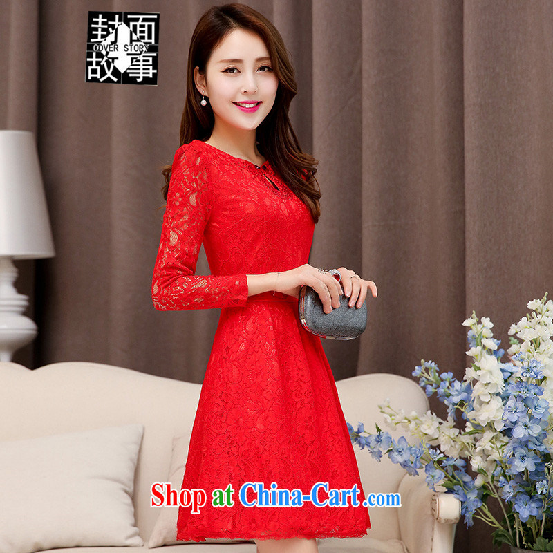 Cover Story 2015 new style show wedding dresses banquet Evening Dress bridesmaid wedding clothes lace bridal toast serving red XXL