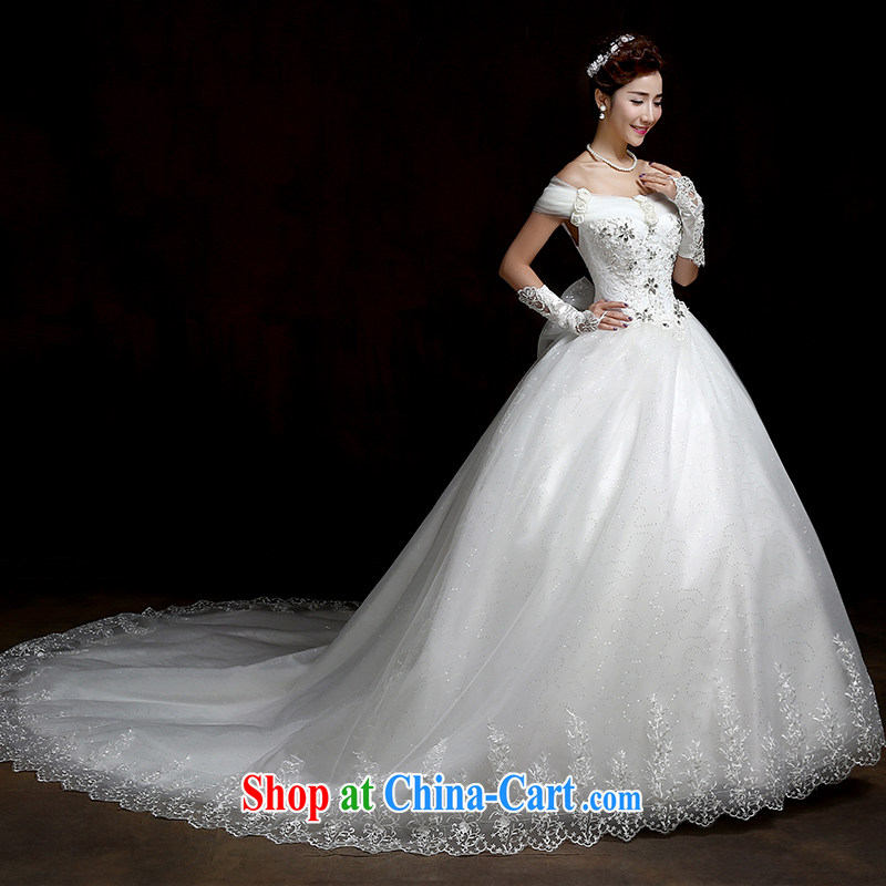 Su Wu edge wedding dresses 2015 new strap graphics thin wedding a Field shoulder lace with trailing Korean fashion flowers wedding 2.5 M-tail, XL, Su Xiang, and shopping on the Internet
