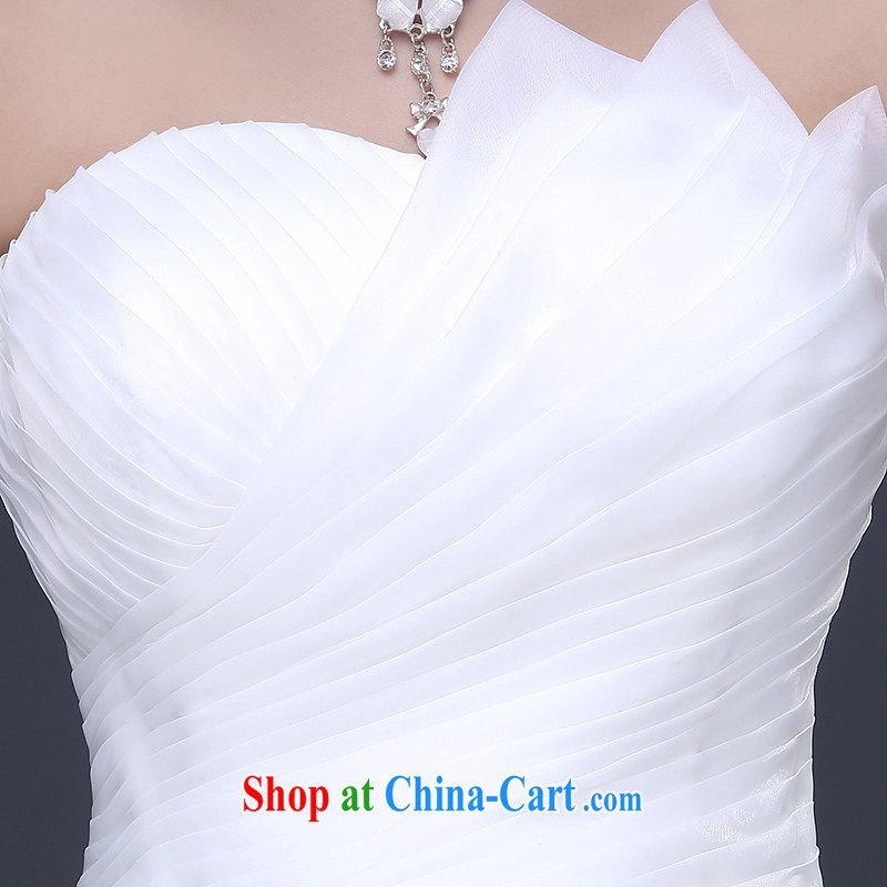 Nicole Richie wedding dresses new 2015 summer long white, chest bare wedding bridal marriage tie with wedding dresses Korean lace inserts drill video thin white XXL (3 - 5 Day Shipping), Nicole Kidman (Nicole Richie), online shopping