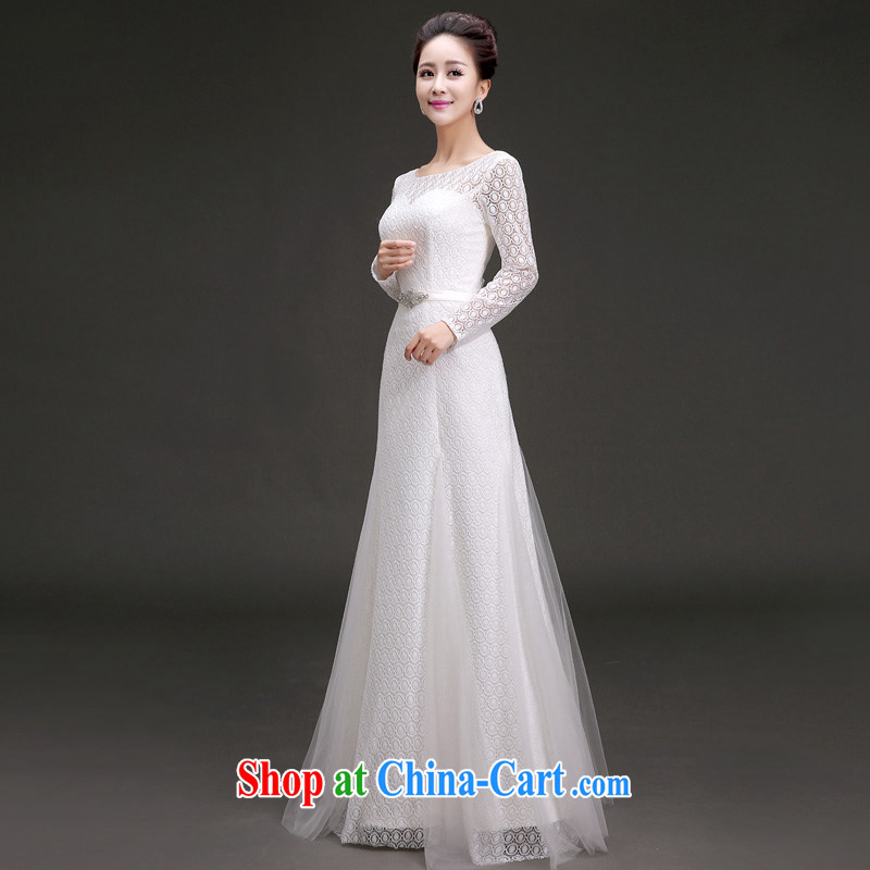 (Quakers, spring 2015 new wedding Euro-style long-sleeved lace bridal wedding dresses the Field shoulder-neck with wedding White made a supplement will be doing fee, and friends (LANYI), shopping on the Internet