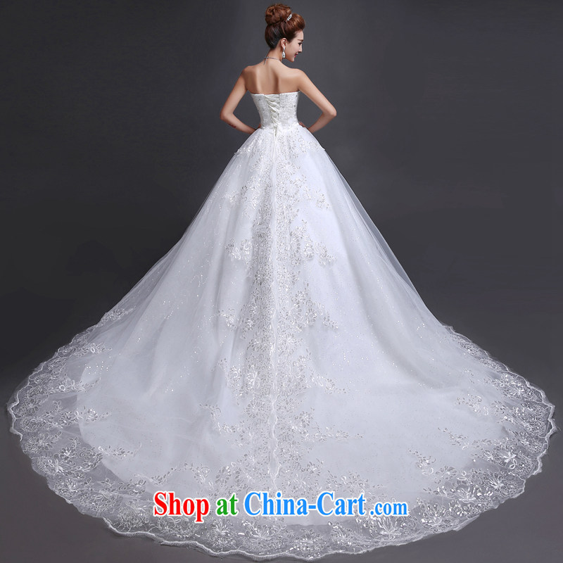 7 color 7 tone Korean version 2015 new erase chest tail tied with a bright diamond sexy wedding dresses H 060 white M, 7 color 7 tone, shopping on the Internet