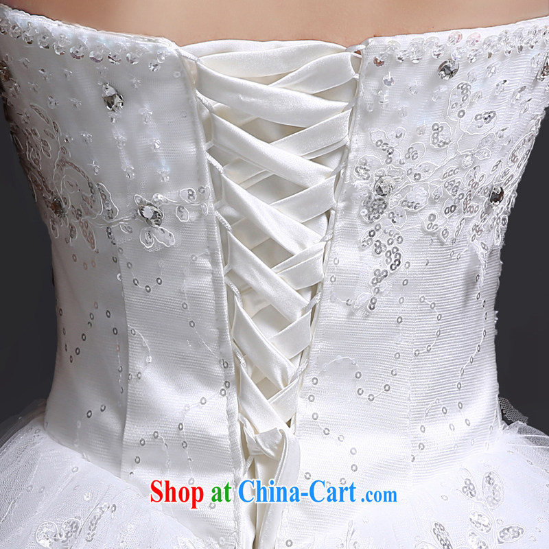 7 color 7 tone Korean version 2015 new erase chest tail tied with a bright diamond sexy wedding dresses H 060 white M, 7 color 7 tone, shopping on the Internet