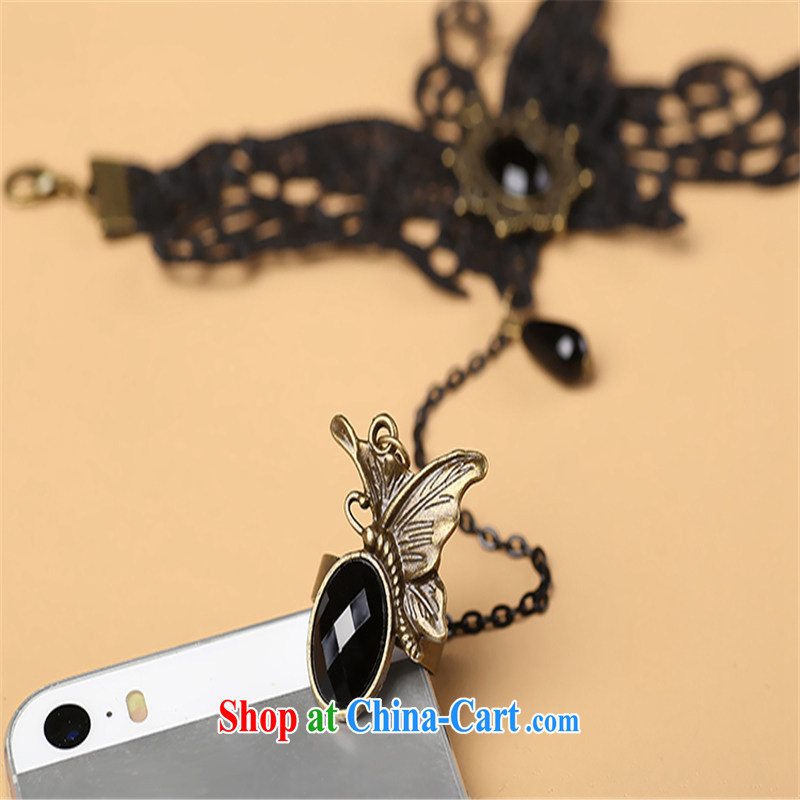 Han Park (cchappiness) Europe antique Palace and the Butterfly flower-lace the link parquet crystal hand sash rings black, code, in the Han and Park (cchappiness), shopping on the Internet