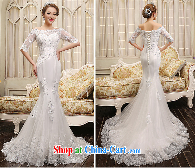 2015 Tslyzm the waist a Field shoulder crowsfoot wedding dresses tail spring and summer new, satin, cuff drill cultivating lace skirt white XXL pictures, price, brand platters! Elections are good character, the national distribution, so why buy now enjoy more preferential! Health