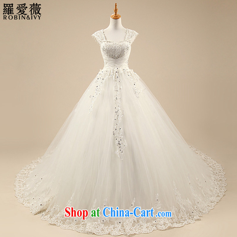 Love, Ms Audrey EU Yuet-mee, RobinIvy_ 2015 new wedding long-tail yarn Korean wood drill large tail shoulders Advanced Customization H 33,521 white tailored