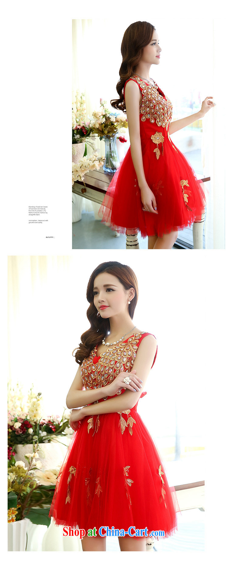 2015 Spring and Autumn Korean shoulders water-soluble lace light drill straps bridal wedding dresses bridesmaid dress uniform toast girl red M pictures, price, brand platters! Elections are good character, the national distribution, so why buy now enjoy more preferential! Health