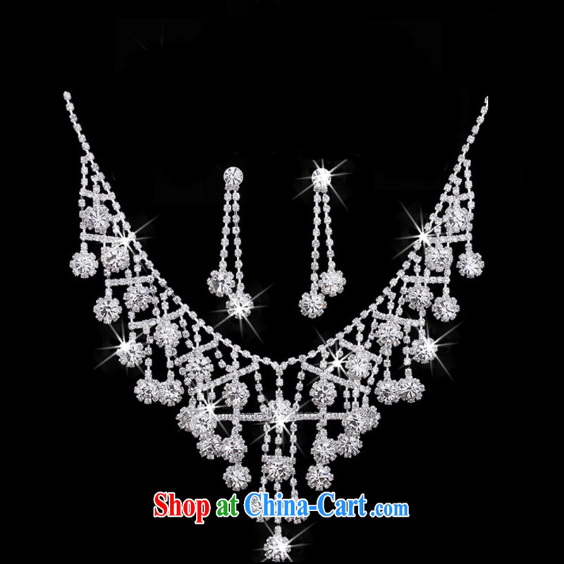 Time Syria Luxury European-style Crown necklace earrings 3-piece kit and jewelry wedding accessories bridal wedding service performed cosmetic and Jewelry ornaments wedding jewelry gift box 3 piece set, the time, and shopping on the Internet
