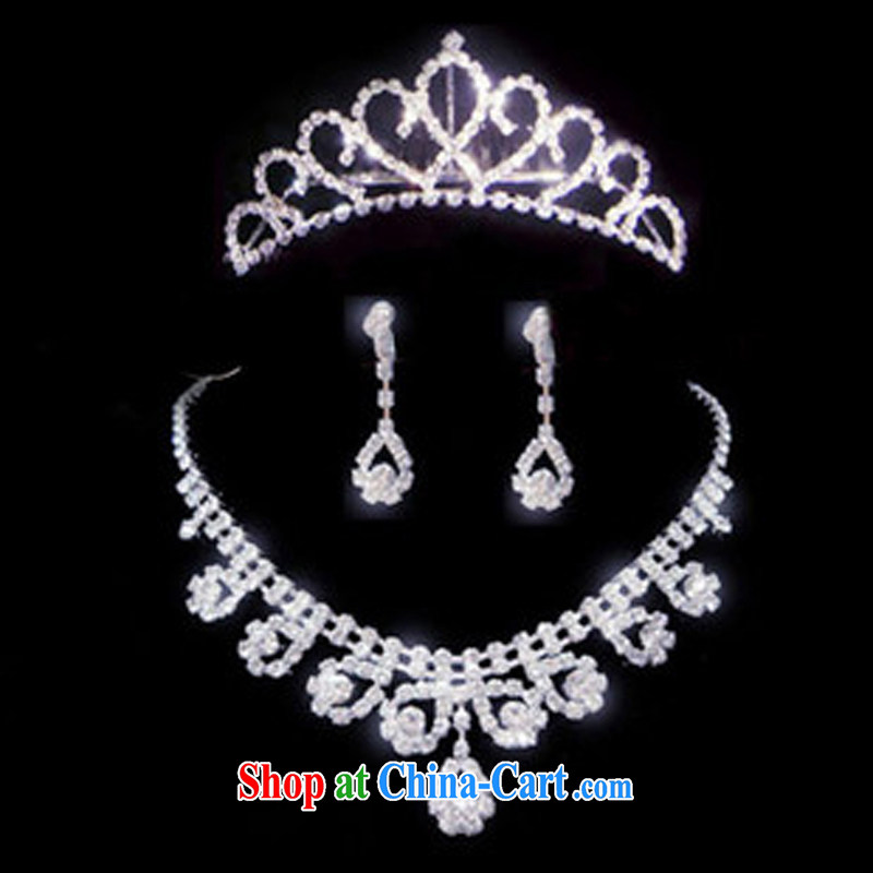 Time his new wedding accessories bridal headdress of ornaments Crown necklace earrings 3-piece kit jewelry hair accessories wedding jewelry gift set 3 piece set, the time, and that on-line shopping