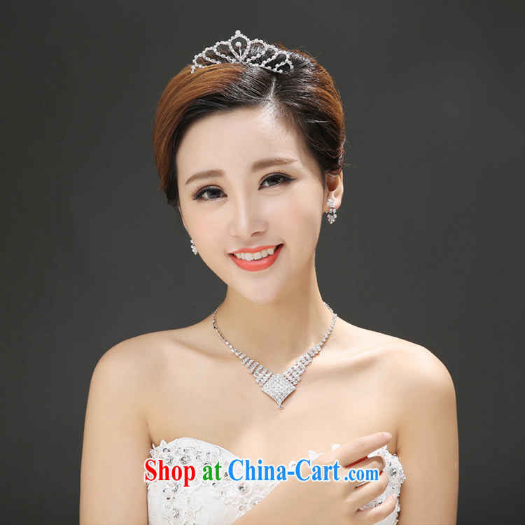 Time his new bride marriage Crown necklace earrings diamond silver necklace luxury combined wood drill wedding accessories jewelry gift set 3 piece set of pictures, price, brand platters! Elections are good character, the national distribution, so why buy now enjoy more preferential! Health