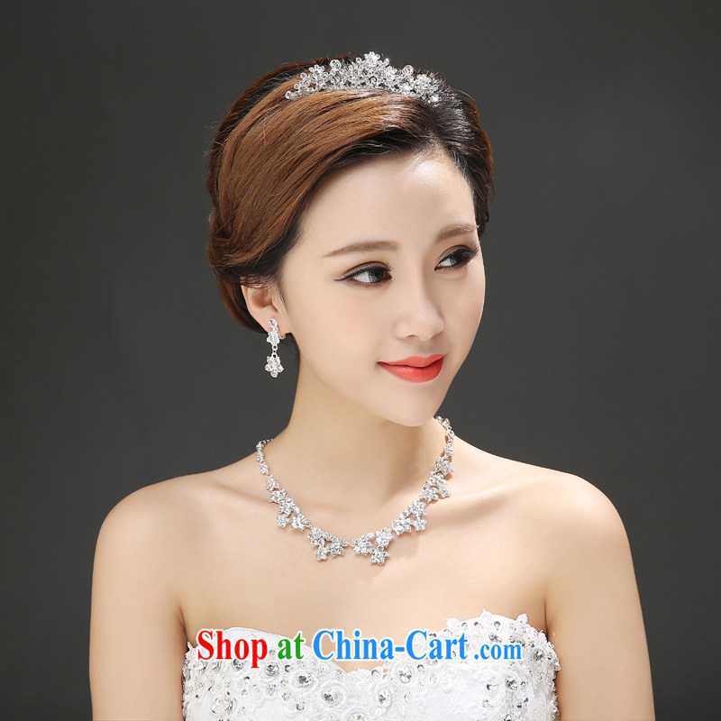 Time his bride's wedding dresses Crown necklace 3-piece kit Korean version with jewelry and Fashion jewelry pearls and jewelry set gift set 3-piece set, the time, and shopping on the Internet