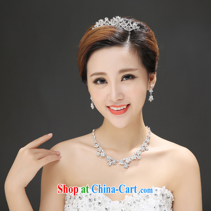 Time his bride's wedding dresses Crown necklace 3-piece kit Korean version with jewelry and Fashion jewelry pearls and jewelry set gift set 3-piece set, the time, and shopping on the Internet