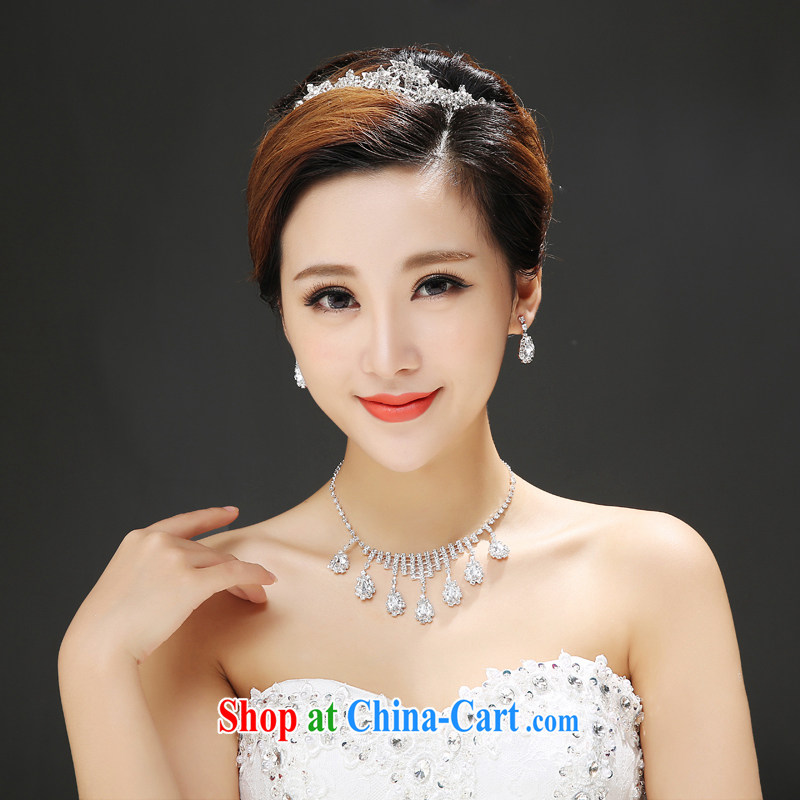 Time Syrian brides and marriage necklace wedding jewelry jewelry Kit atmospheric crystal drill accessories 3 piece set, Japan, and South Korea wedding accessories gift box 3 piece set, the time, and, on-line shopping