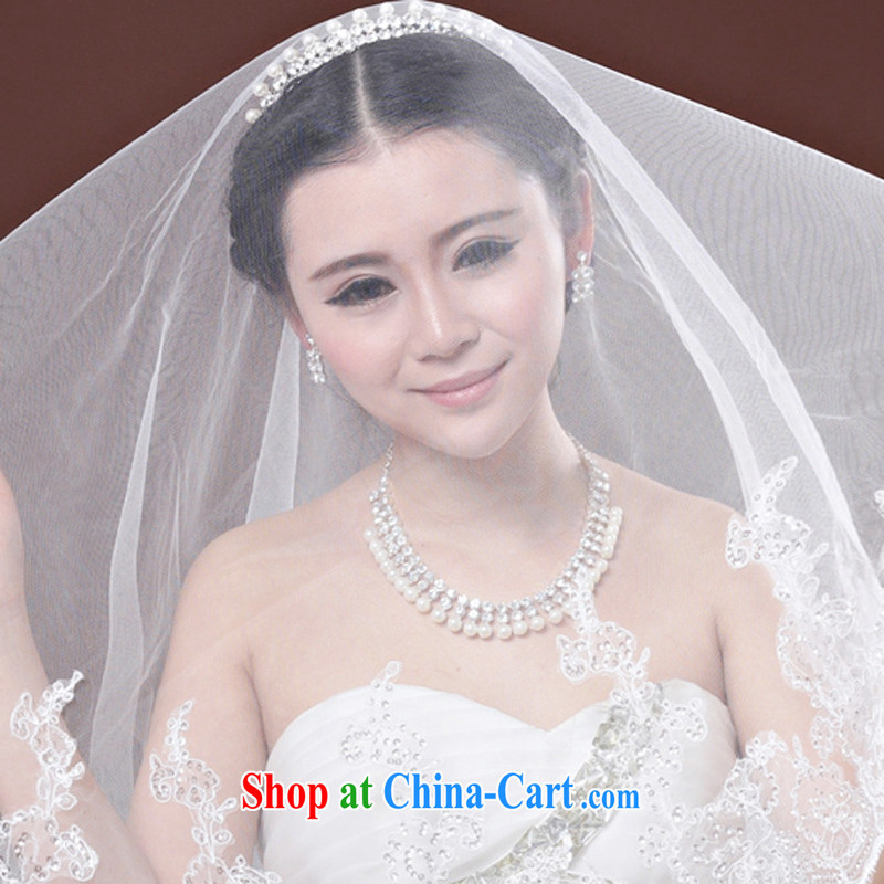 Time his bride's jewelry Korean married women and 3-piece kit pearl necklaces Crown jewelry wedding accessories, gift box 3 piece set, the time, and shopping on the Internet