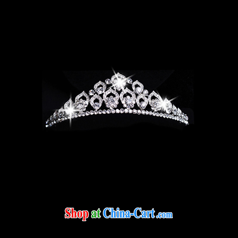 Time his new bride and married the crown 3 Piece Set Korean-style water diamond necklace Ear Ornaments wedding accessories, gift box 3 piece set, the time, and shopping on the Internet