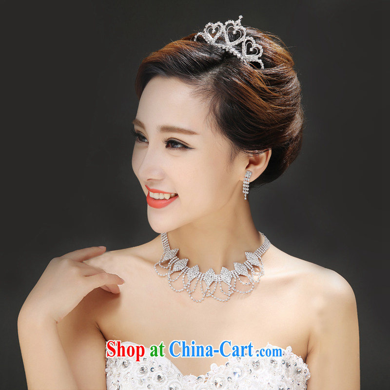 Time his new Korean brides, Japan, and South Korea wedding accessories heart-shaped crown and trim 3-piece kit dress decorated Wedding style wood drill jewelry gift sets 3 piece set, the time, and shopping on the Internet