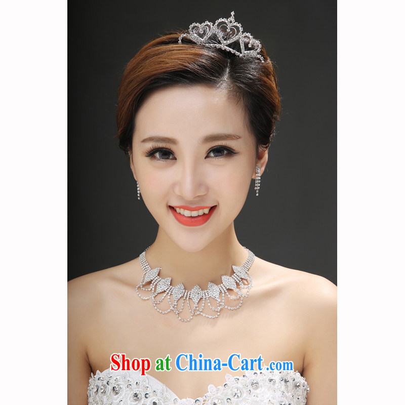 Time his new Korean brides, Japan, and South Korea wedding accessories heart-shaped crown and trim 3-piece kit dress decorated Wedding style wood drill jewelry gift sets 3 piece set, the time, and shopping on the Internet