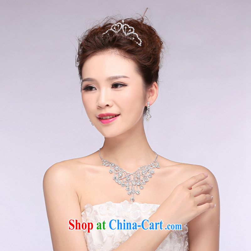 Time SYRIAN ARAB Korean bridal jewelry Crown 3 piece wedding head-dress parquet drill wedding accessories wedding jewelry gift box 3 piece set, the time, and shopping on the Internet