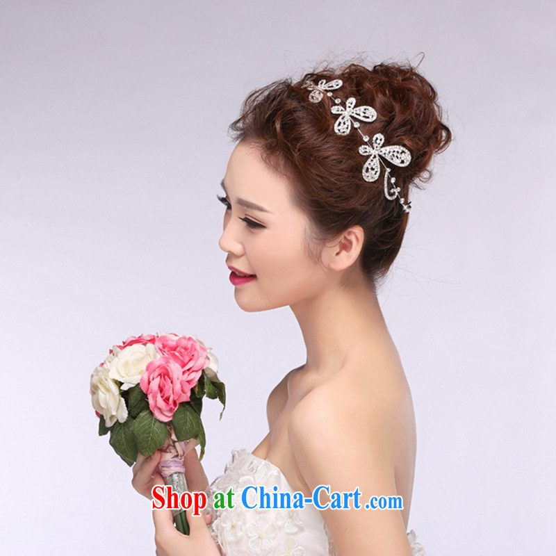 Time his Korean-style butterfly flowers bridal hair accessories wedding dress wedding head-dress bridesmaid accessories, Japan, and South Korea wedding accessories and ornaments, the time, and, on-line shopping
