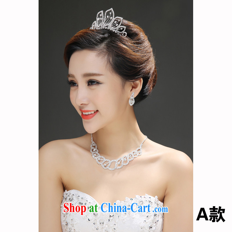 Time his bride's head-dress 3 Piece Set Korean-style necklace earrings Crown hair accessories kit wedding accessories wedding jewelry, Japan, and South Korea wedding accessories a 3 piece set please note style, time, and, on-line shopping