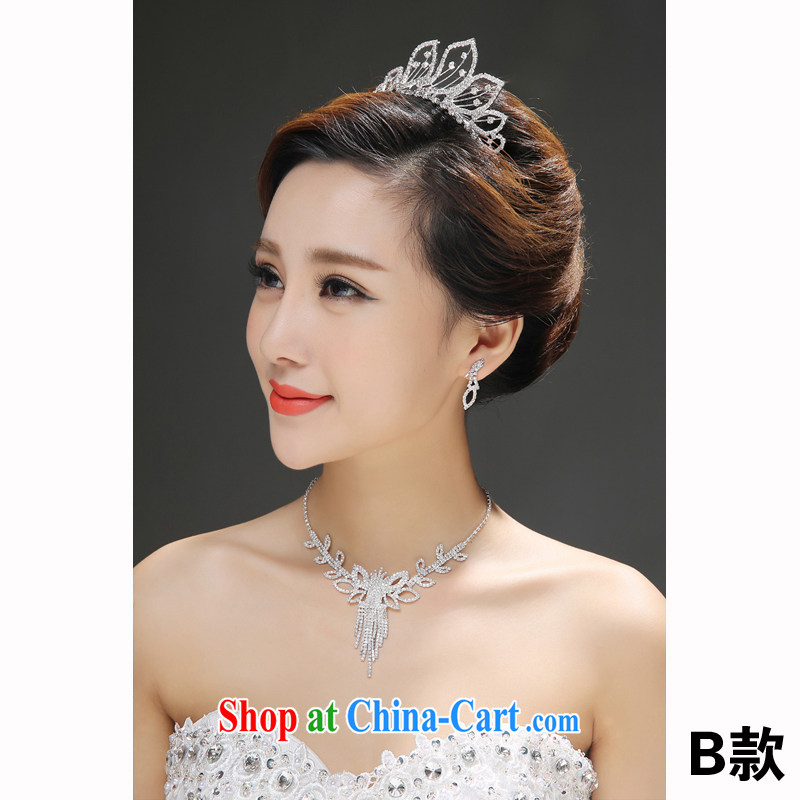 Time his bride's head-dress 3 Piece Set Korean-style necklace earrings Crown hair accessories kit wedding accessories wedding jewelry, Japan, and South Korea wedding accessories a 3 piece set please note style, time, and, on-line shopping